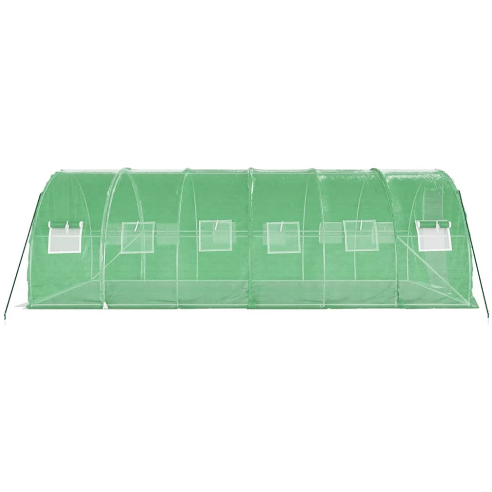 vidaXL Green Polyethylene Galvanised Steel Frame 19.6 x 9.8ft Greenhouse Image 4