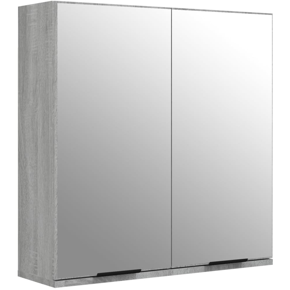 vidaXL 2 Door Grey Sonoma Mirrored Bathroom Cabinet Image 2