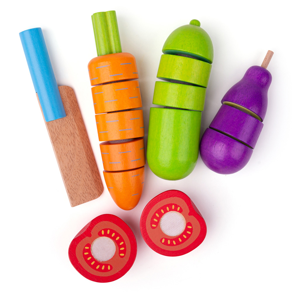 Bigjigs Toys Wooden Cutting Vegetables Chef Set Multicolour Image 4