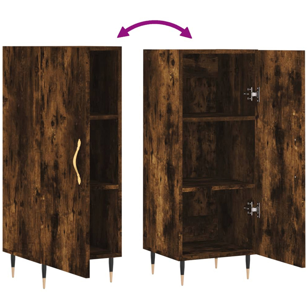 vidaXL Single Door Smoked Oak Sideboard Image 6
