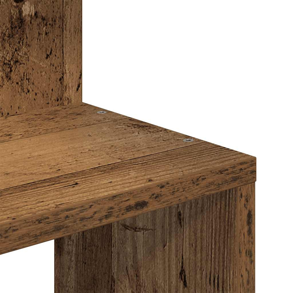 vidaXL 5 Shelf Old Wood Floating Corner Wall Shelf Image 6