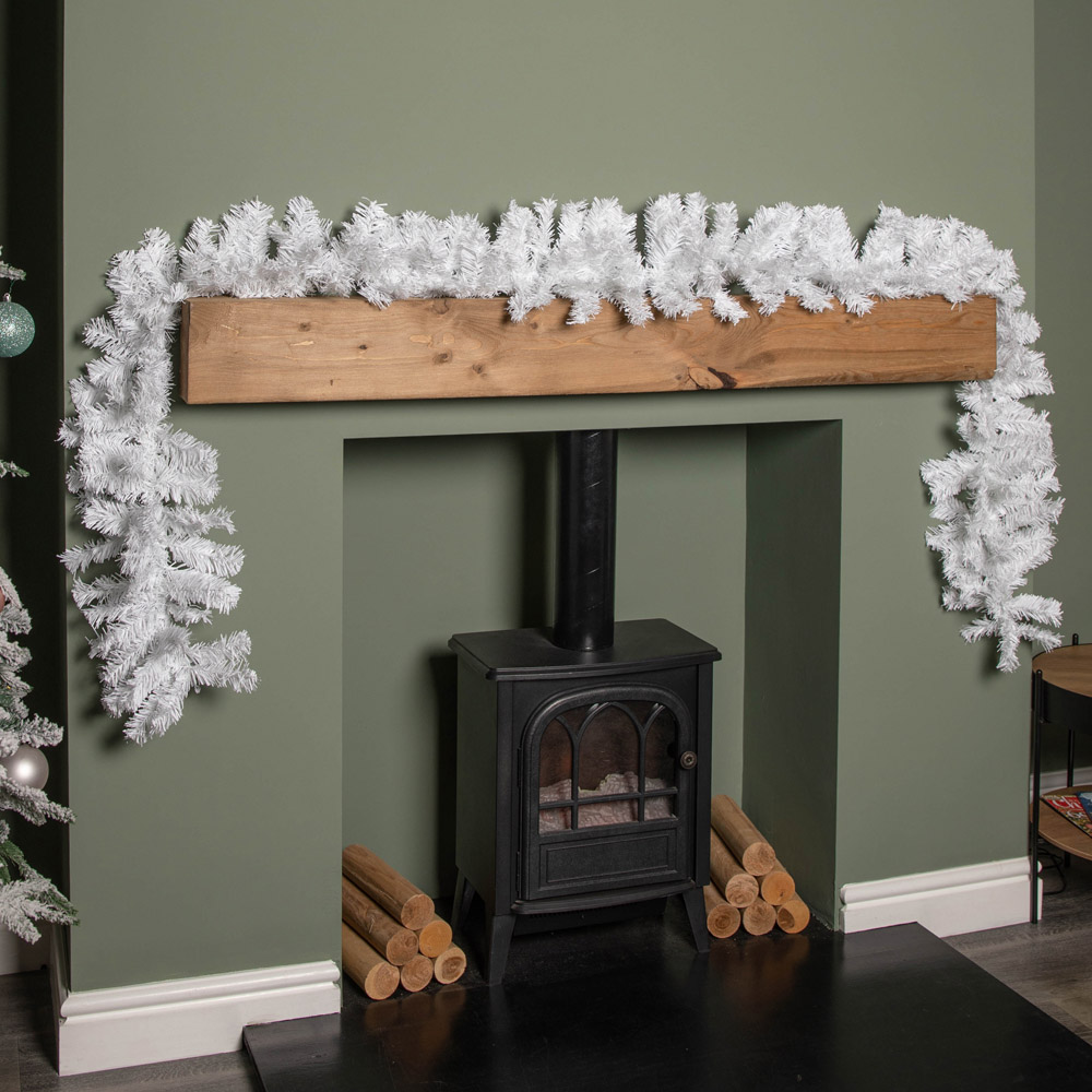 Samuel Alexander White Christmas Garland with PVC Branches 270cm Image 2