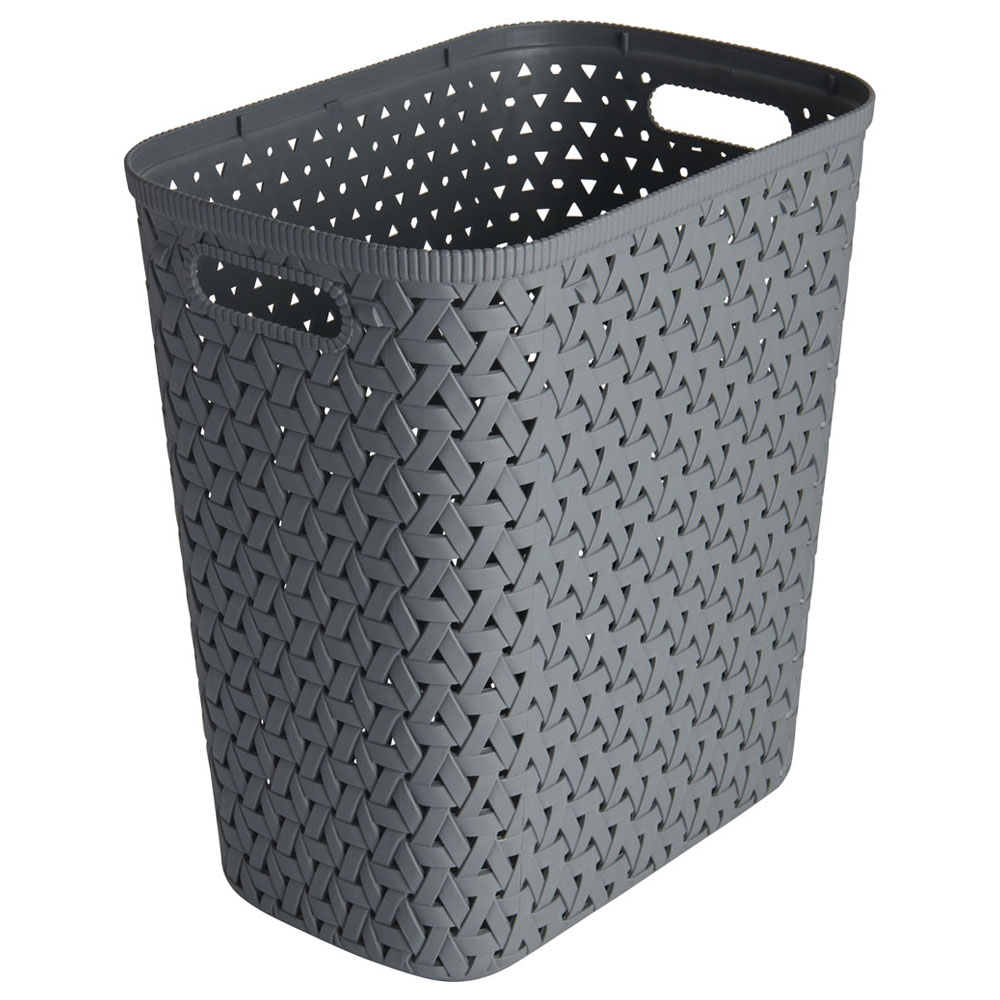 Wilko 14L Slate Grey Medium Stackable Storage Basket Image 1