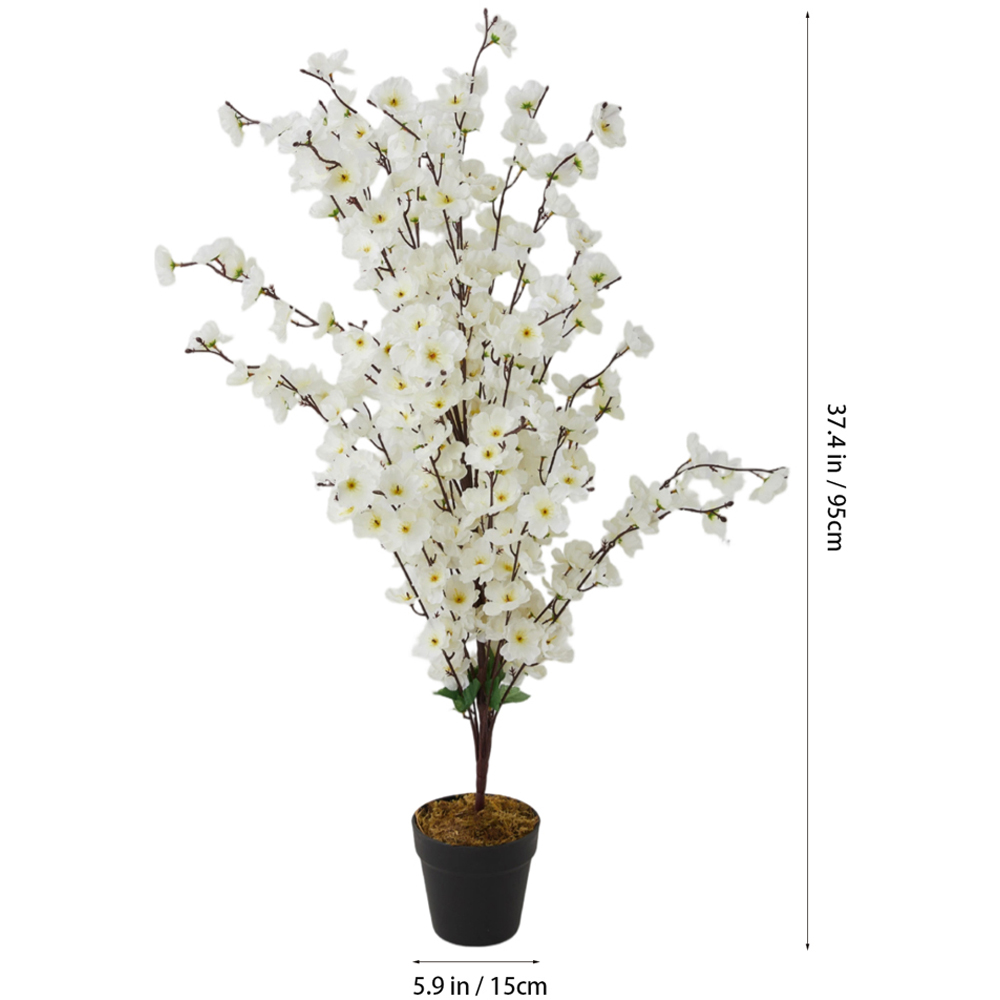 Living and Home Decorative Artificial Wintersweet Plant in Pot 95cm Image 7