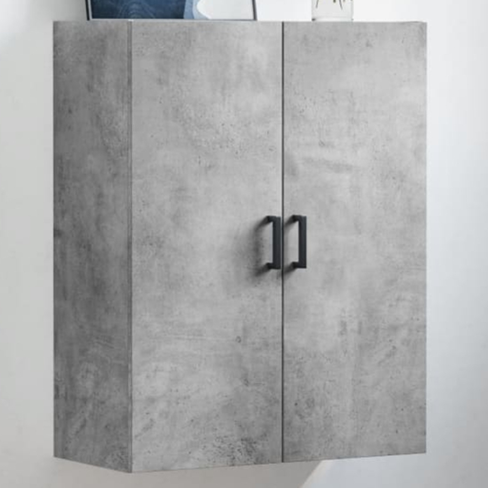 vidaXL 2 Door Concrete Grey Wall Mounted Cabinet Image 1