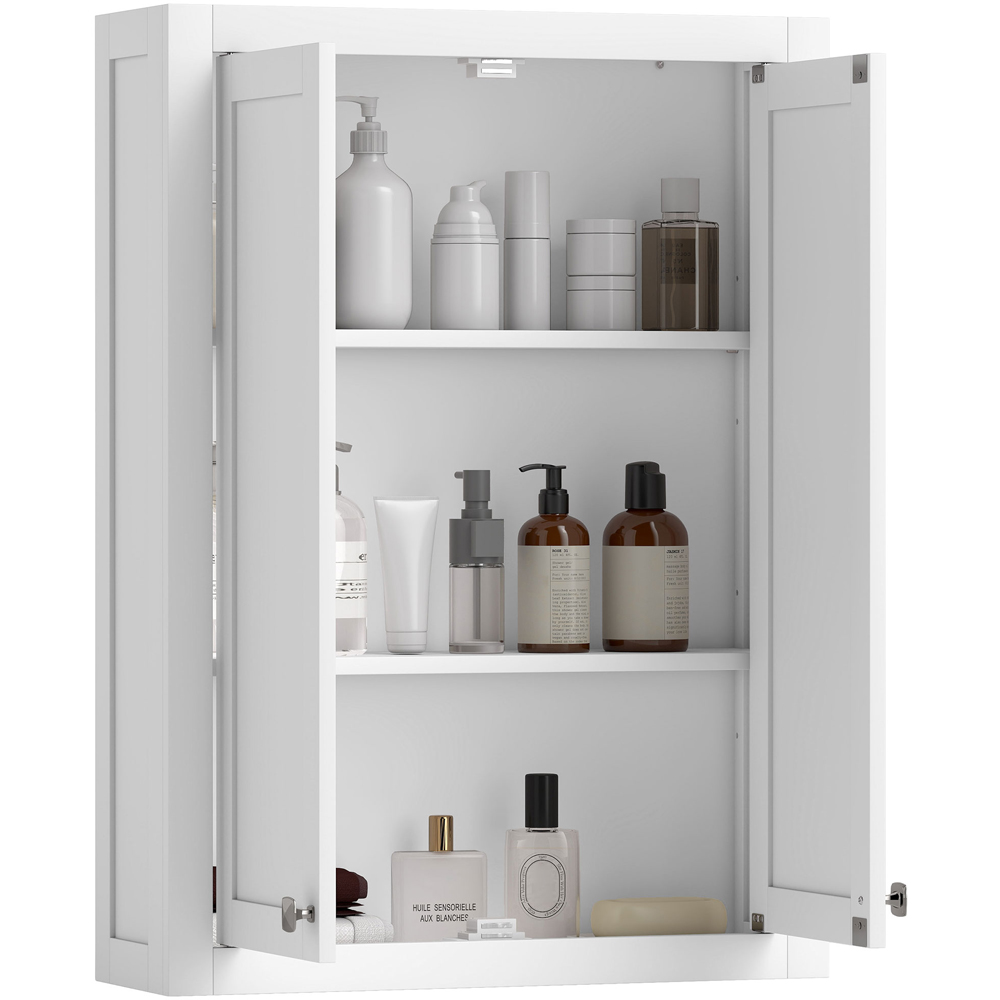 HOMCOM 2 Door White Wall Mounted Bathroom Wall Storage Cabinet Image 2