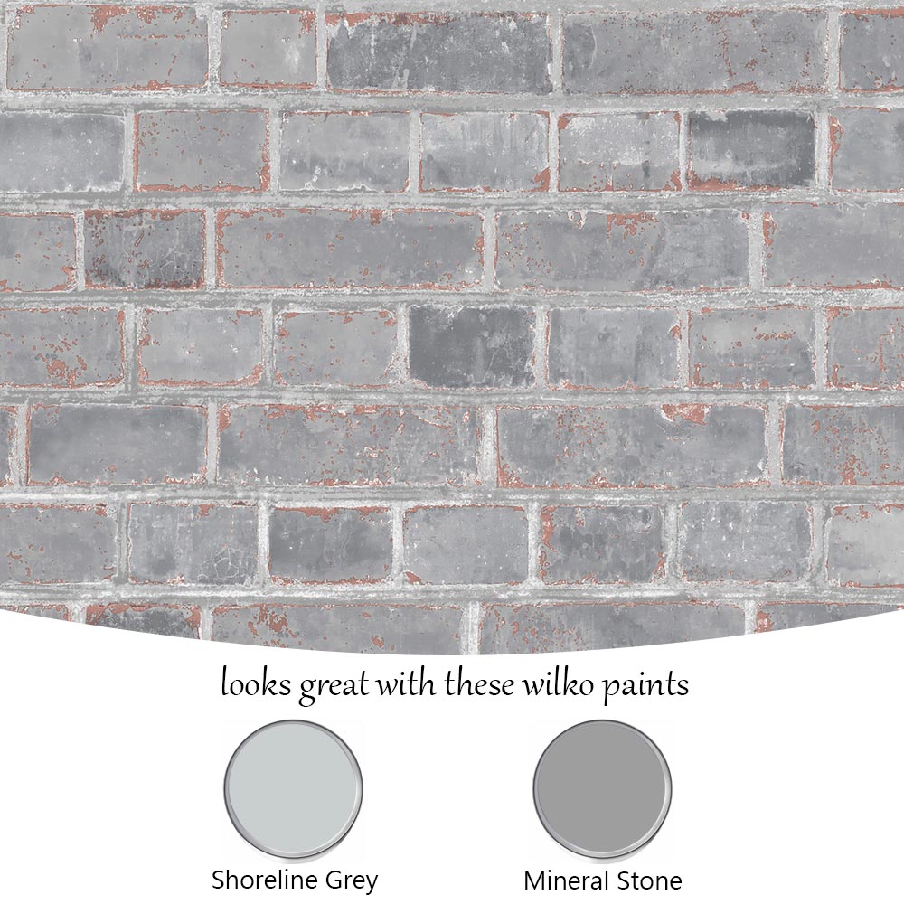 Muriva Urban Brick Grey Wallpaper Image 4