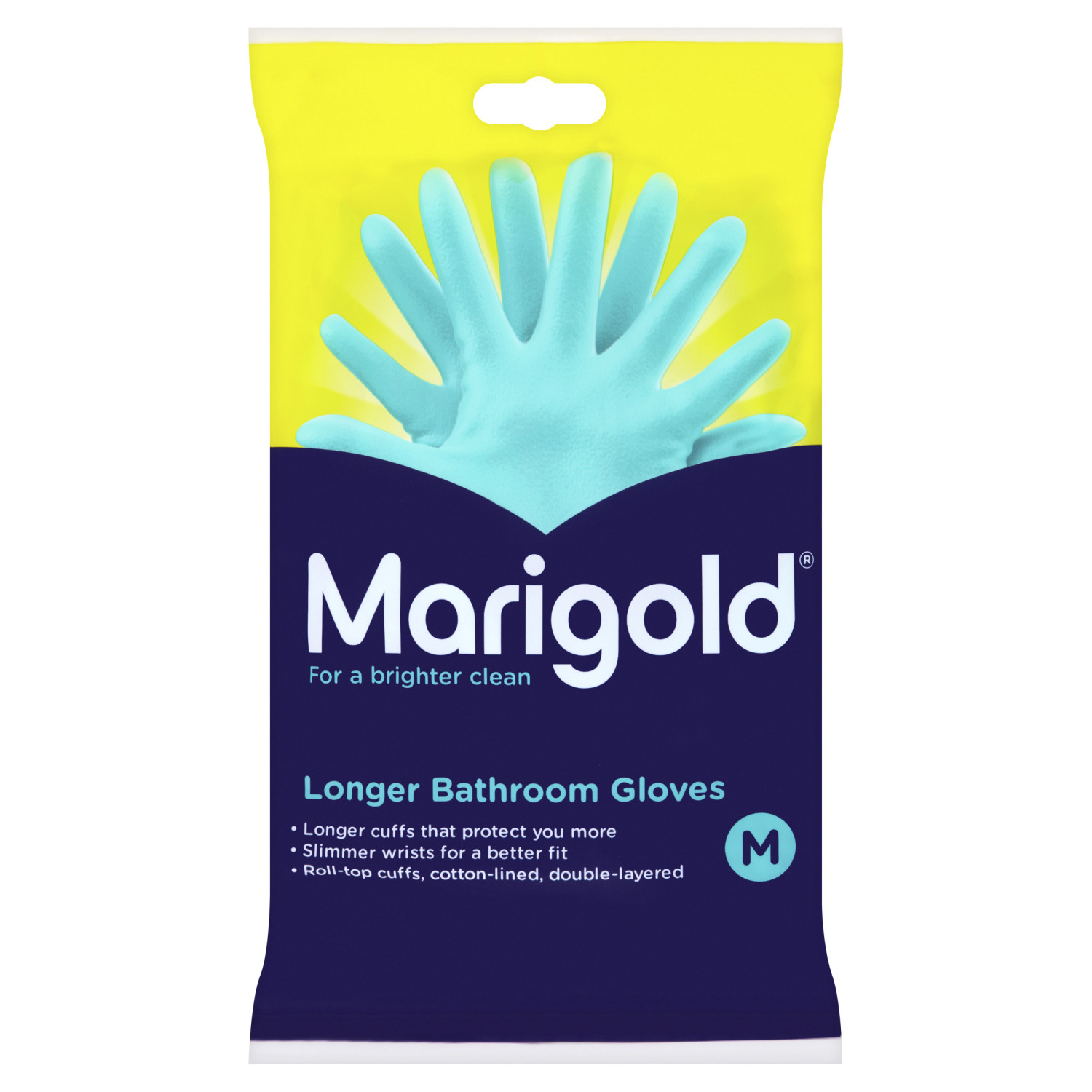 Marigold Longer Bathroom Gloves  - Blue / Large Image 1