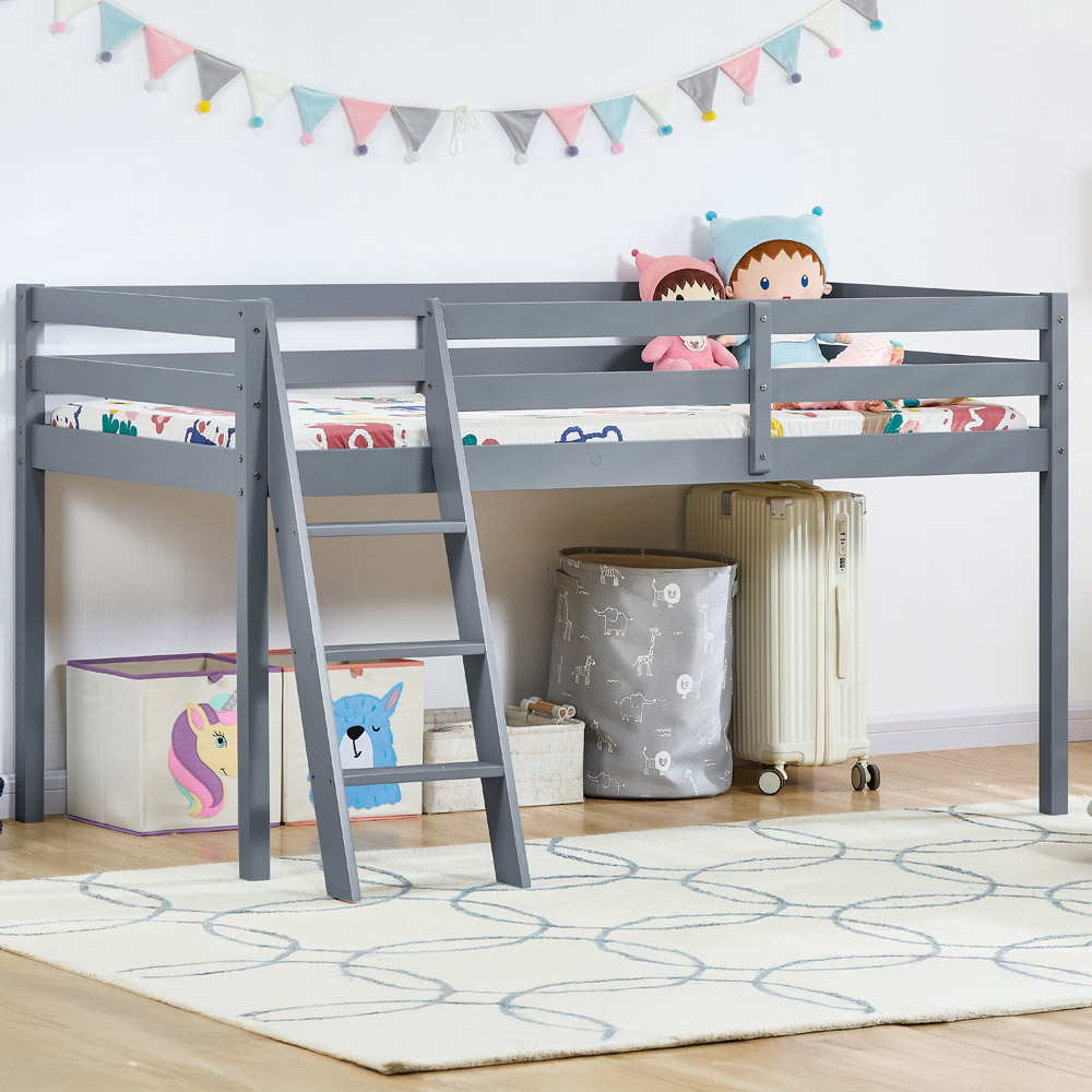 VIDA DESIGNS Sydney Single Grey Bunk Bed with Foam Mattress Image 1