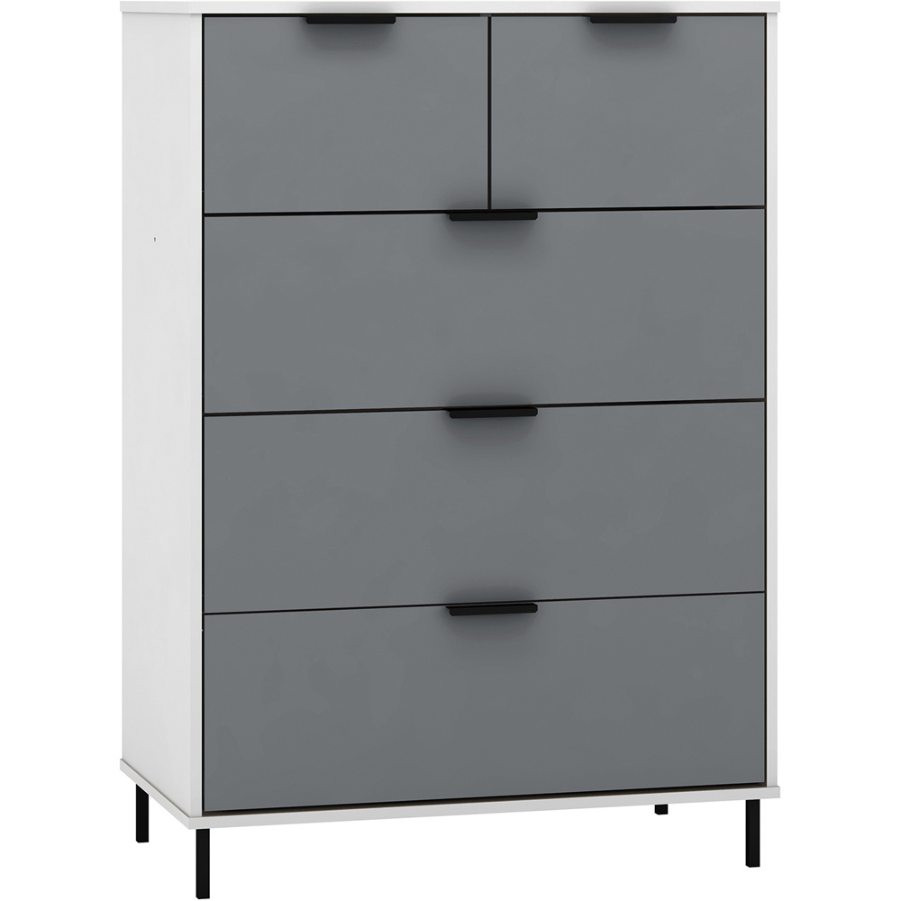 Seconique Madrid 4 Door Wardrobe Grey and White Gloss Bedroom Furniture Set Image 5