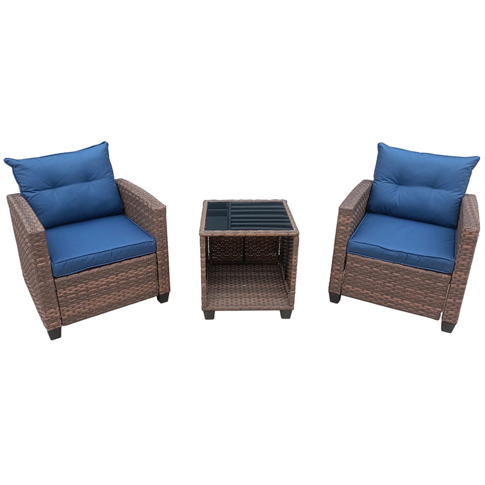 Furniture One 2 Seater Brown Rattan Garden Lounge Set Image 2