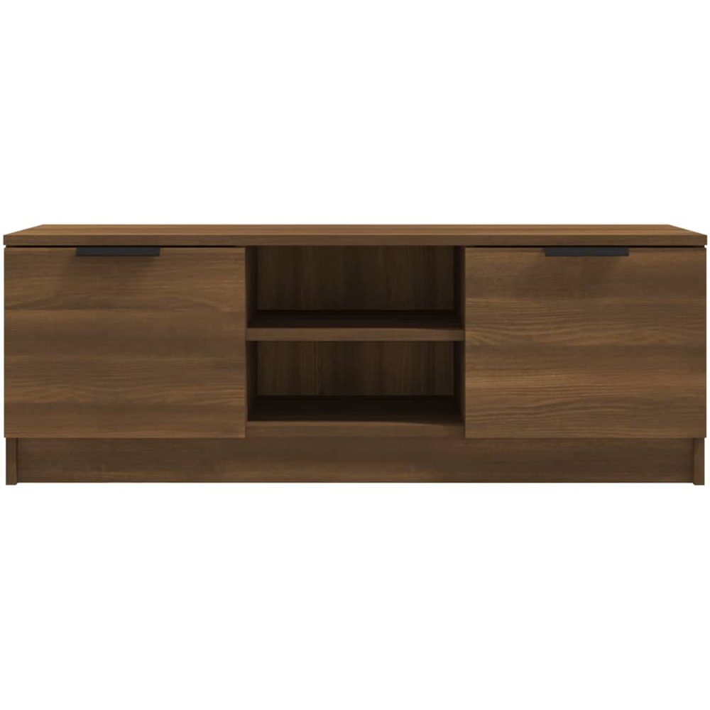 vidaXL 2 Door 2 Shelf Brown Wooden TV Cabinet Image 3