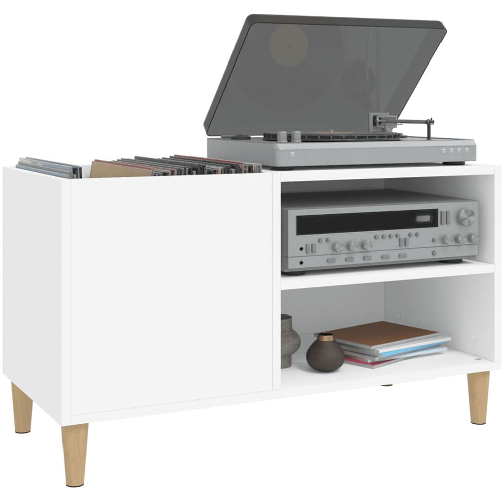 vidaXL 2 Shelf White Record Cabinet Image 4