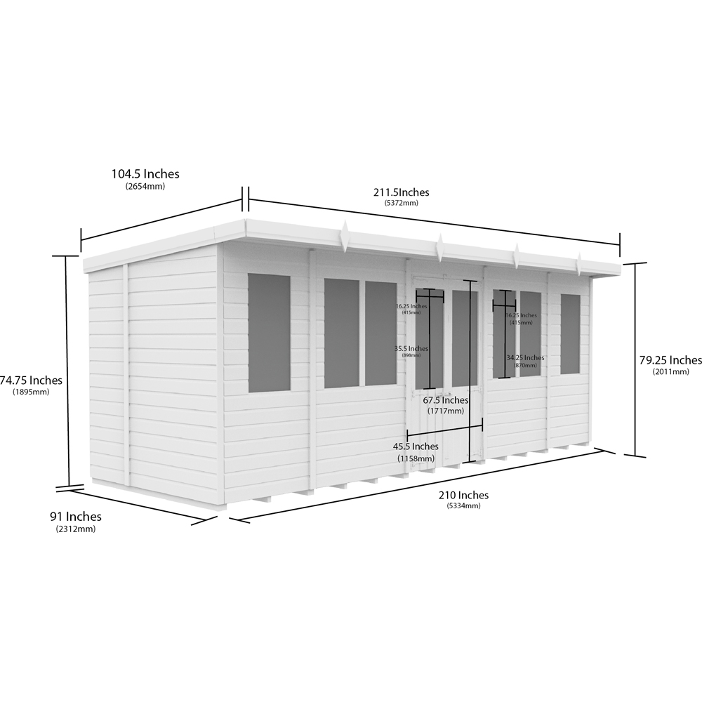 DIY Sheds 18 x 8ft Tongue and Groove Timber Pent Summerhouse Image 8
