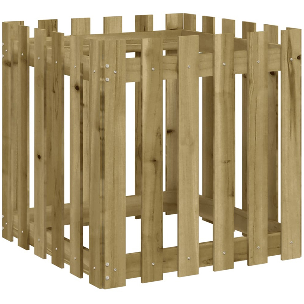 vidaXL Brown Impregnated Solid Pine Wood Garden Planter 60 x 60 x 60cm Image 4