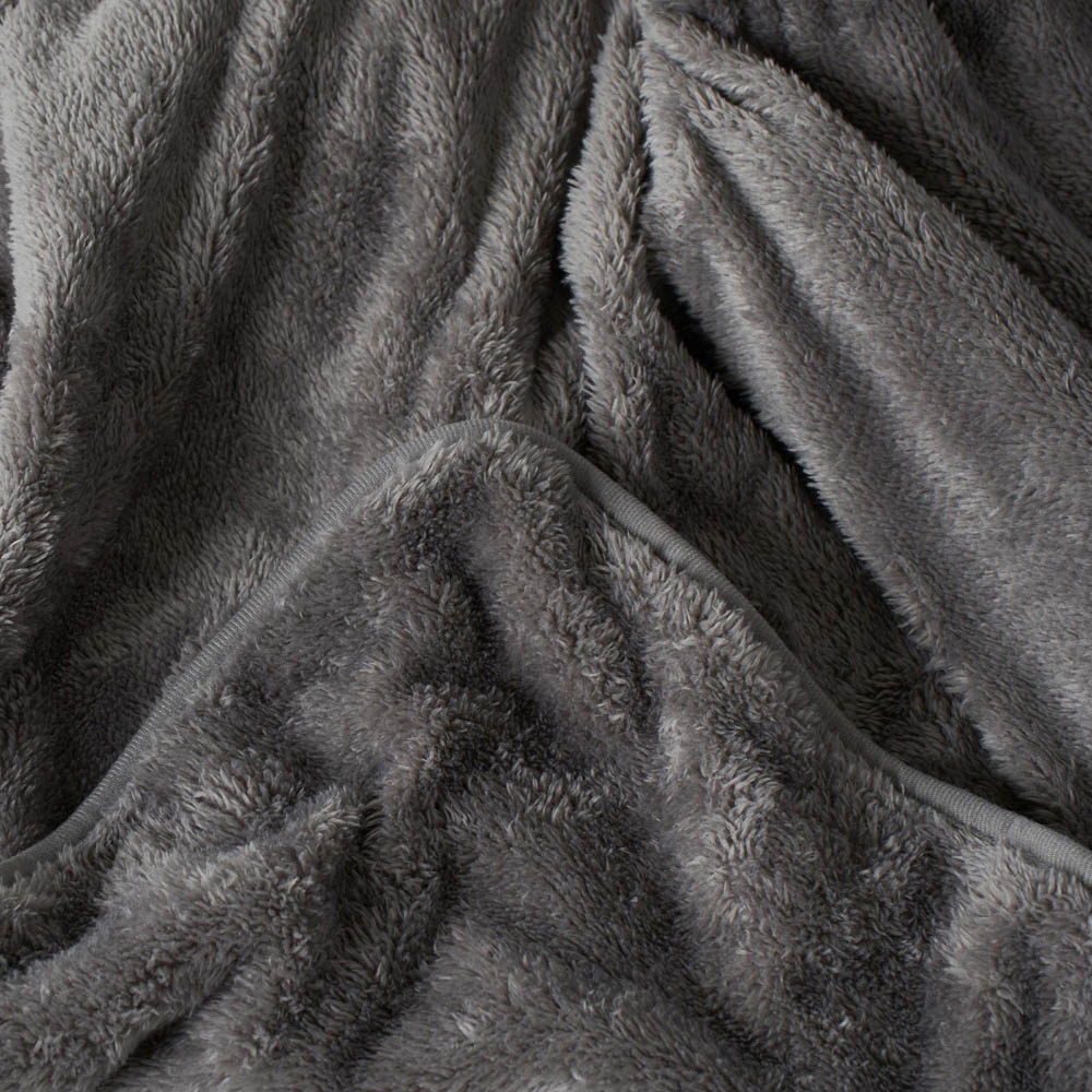 OHS Grey Teddy Fleece Heated Over Electric Blanket Image 3
