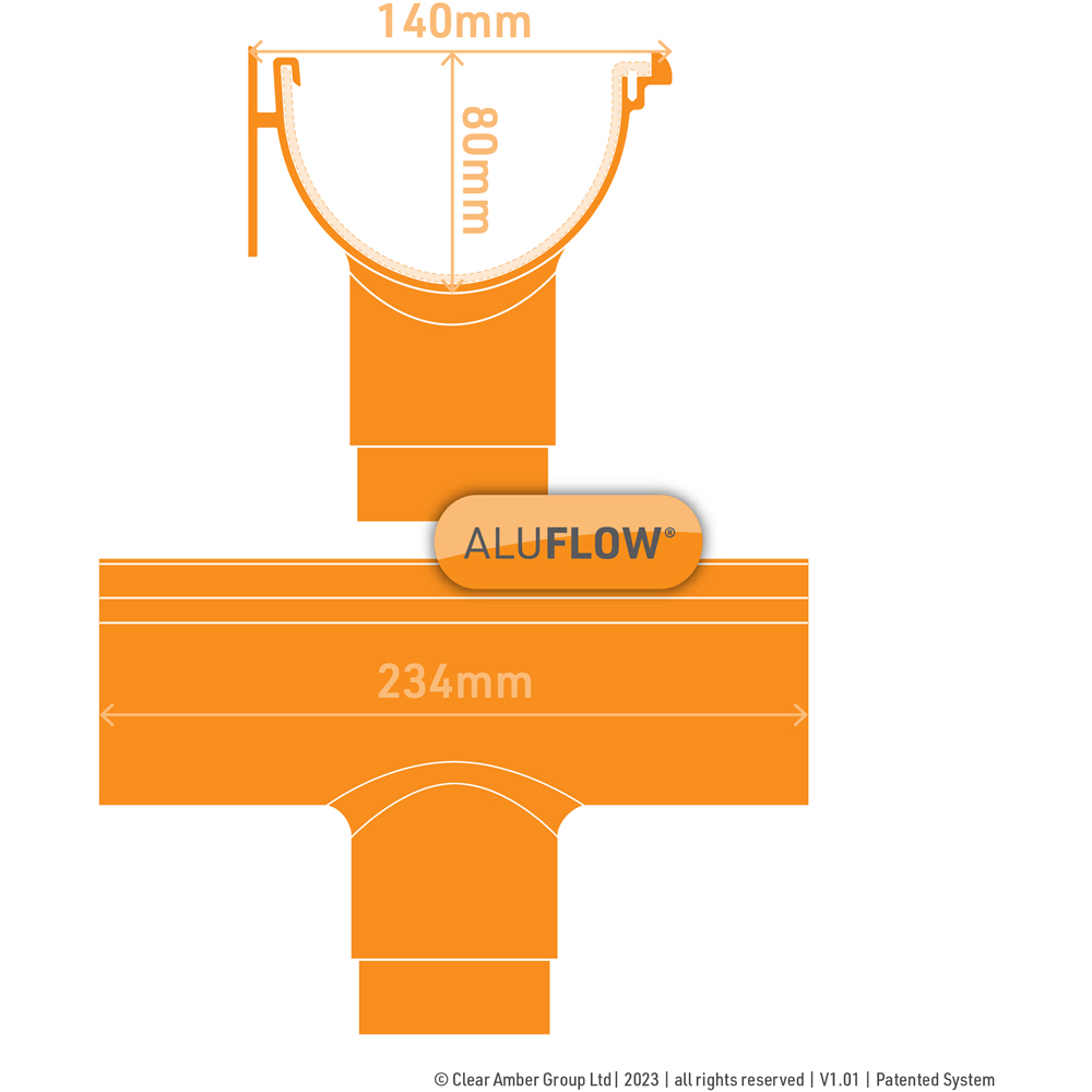 Aluflow Grey Gutter Deep Running Outlet Image 4