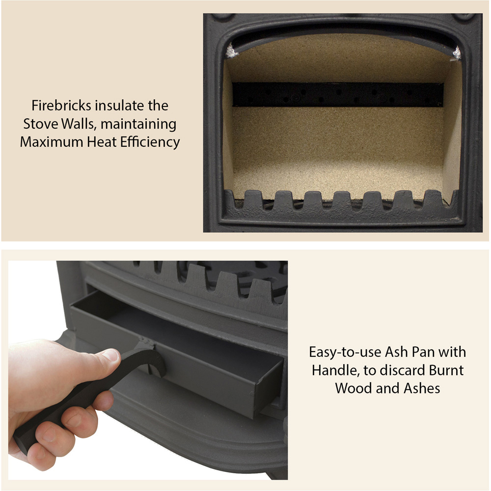RoyalFire Cast Iron Multifuel Stove 4.5kW with Firewood Starter Kit Image 5