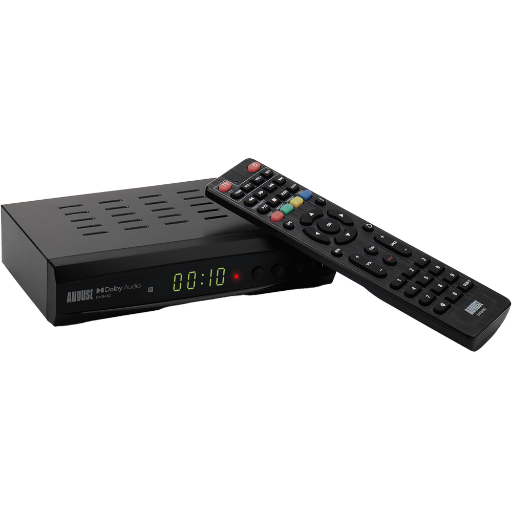 August DVB482 Freeview HD Twin Tuner Receiver and PVR Media Player with EPG and USB Record Image 2