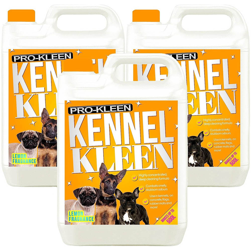 Pro-Kleen Lemon Fragrance Kennel Kleen Cleaner 15L Lemon Fragrance 5L 3 Pack Image 1