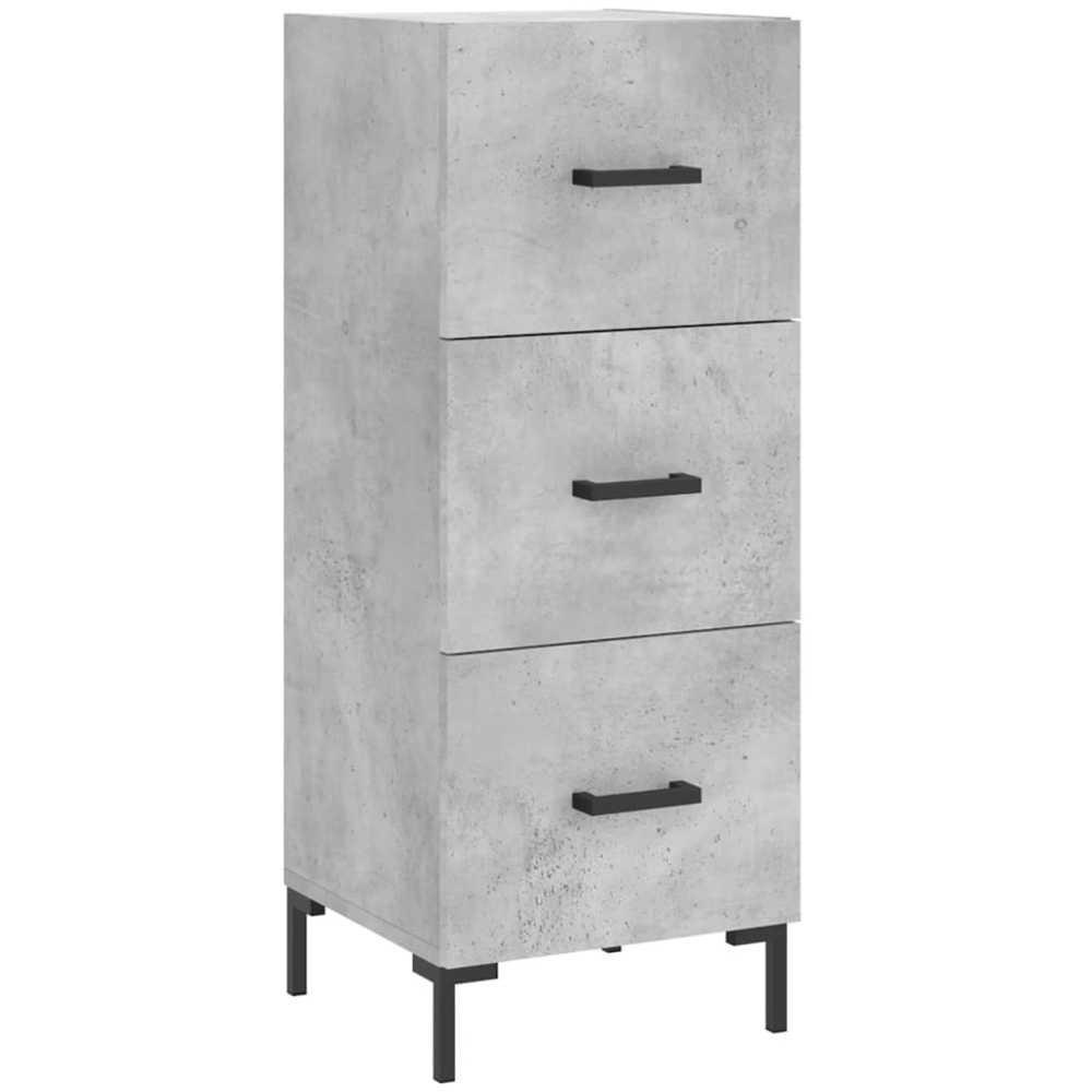 vidaXL Single Door 3 Drawer Concrete Grey Highboard Image 5