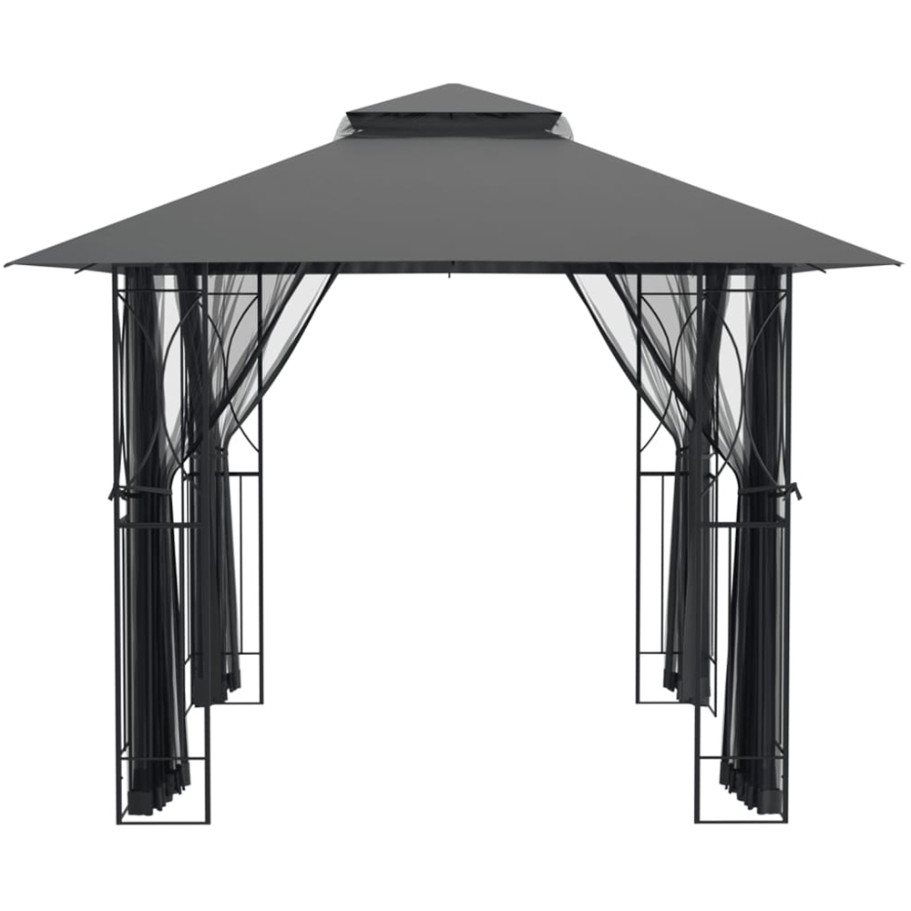 vidaXL 2.7 x 3m Steel Anthracite Gazebo with Sidewalls Image 4