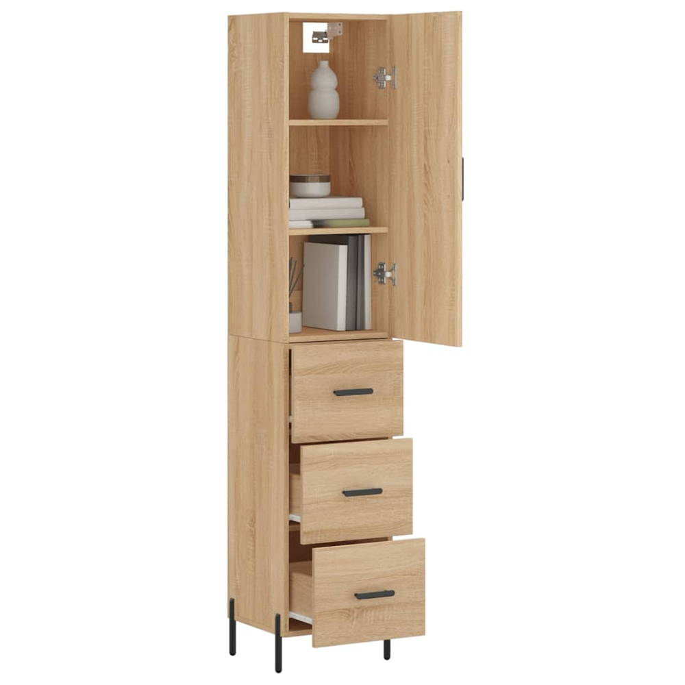 vidaXL Single Door 3 Drawer Sonoma Oak Highboard Image 3