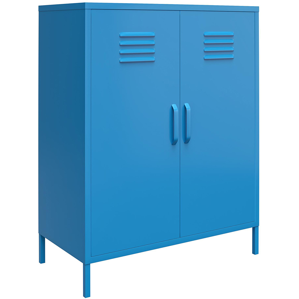 Novogratz Cache 2 Door Blue Metal Locker Storage Cabinet Image 2