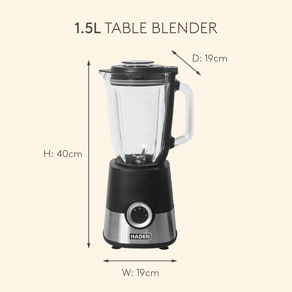 Haden 215338 Black 1.5L Table Blender 1000W Image 8