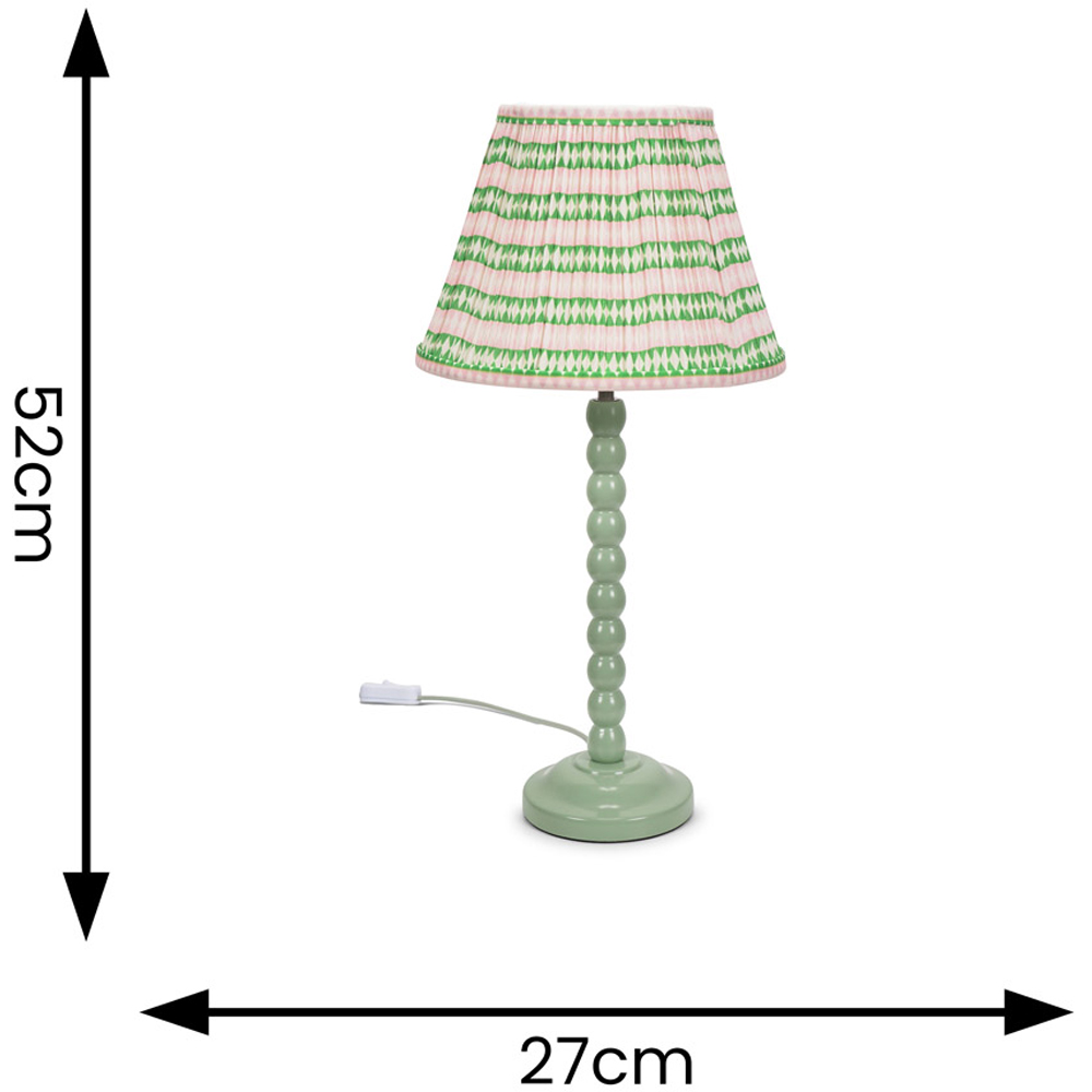 ValueLights Bobbins Pink Aztec Shade Sage Green LED Table Lamp Image 6
