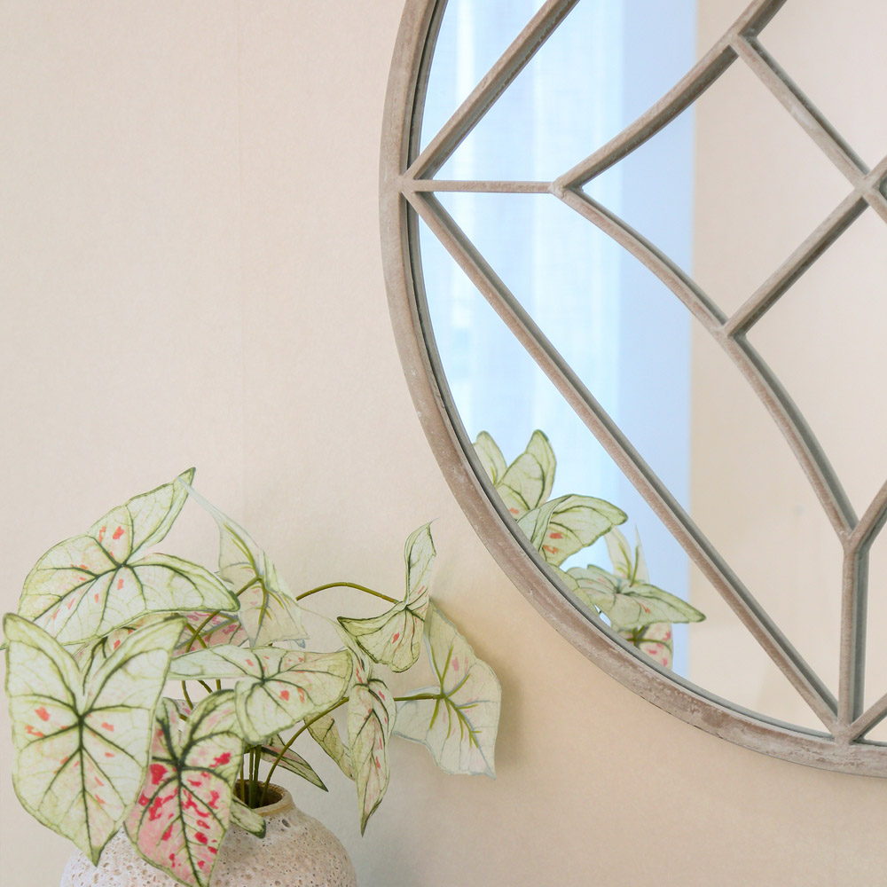 Charles Bentley Lisbon Cream Sand Effect Round Wall Mirror Image 5