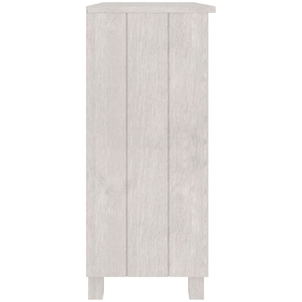 vidaXL Hamar 2 Shelf White Solid Pine Wood Sideboard Image 4