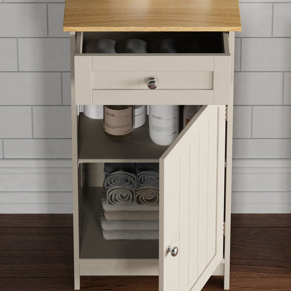 Bath Vida Priano Single Door Single Drawer Floor Cabinet Image 4