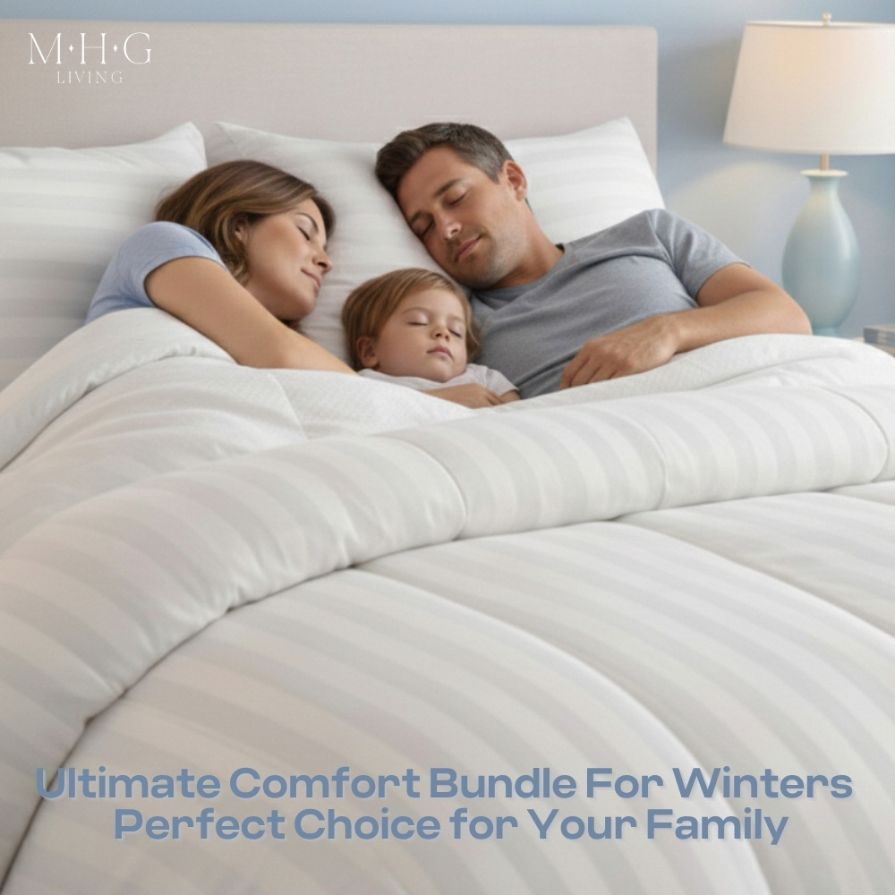 MHG Living King Size White Striped Winter Hollowfibre Duvet Set 13.5 Tog Image 8