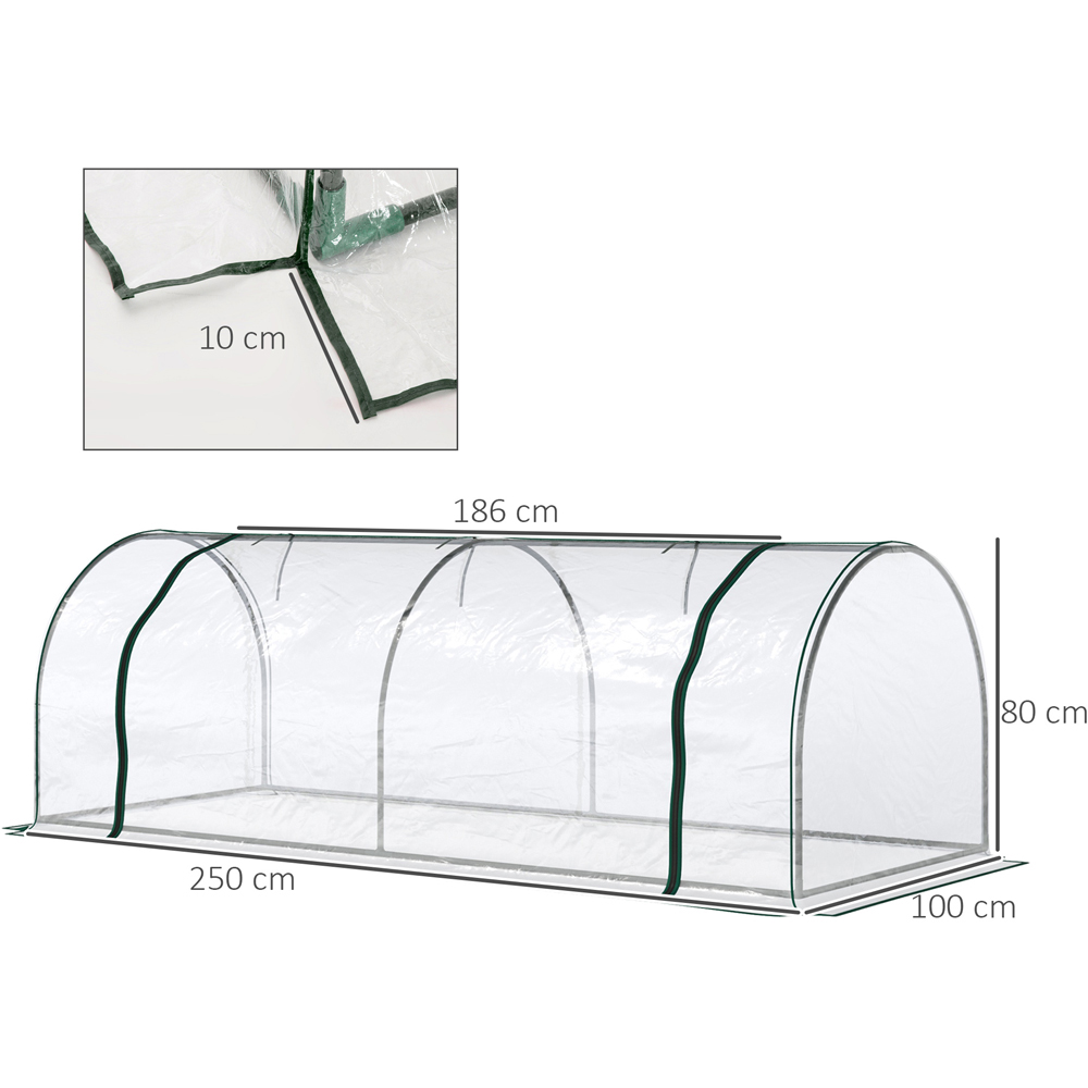 Outsunny Clear PVC and Steel 3.3 x 8.2ft Greenhouse  Image 7