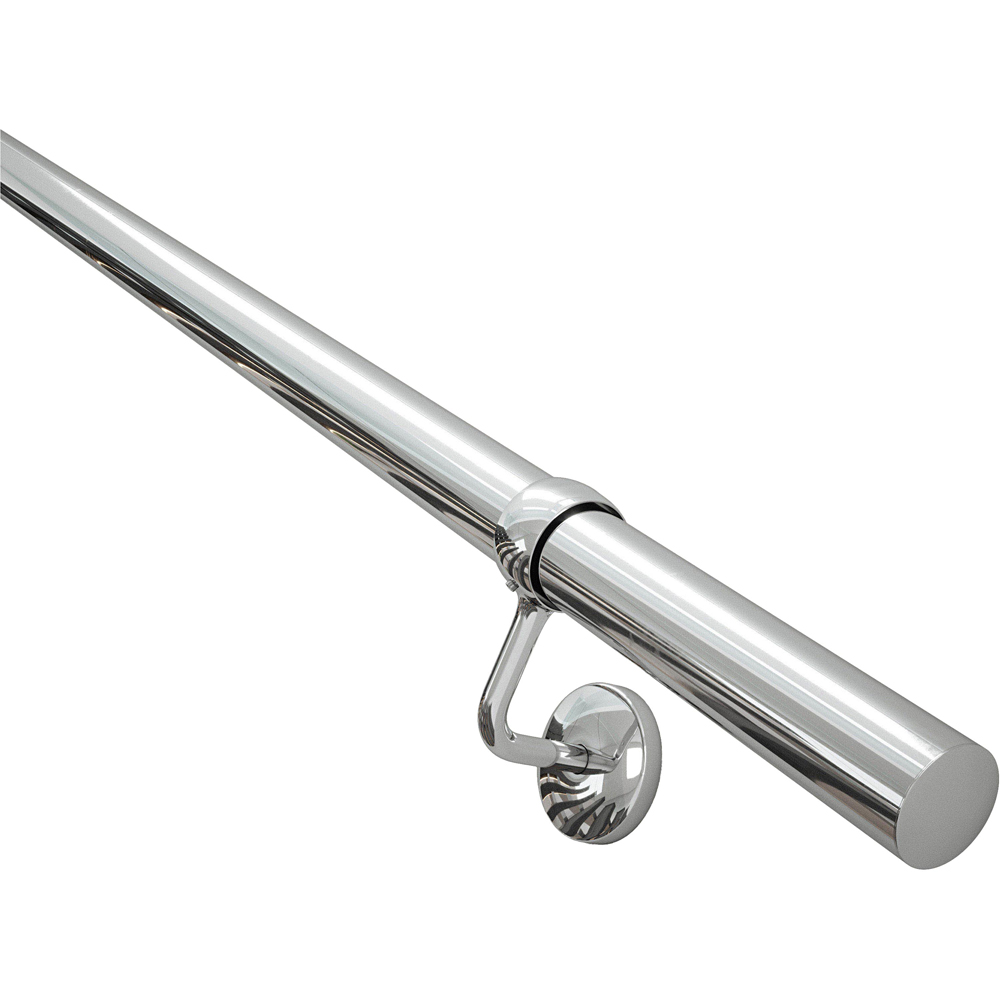 Rothley Polished Steel Stair Handrail Kit 1.2m Image 2