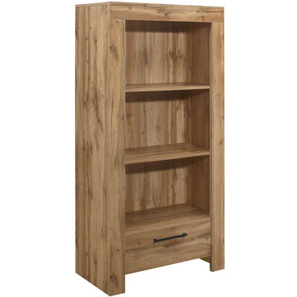 Compton Single Drawer 3 Shelf Oak Bookcase Image 2