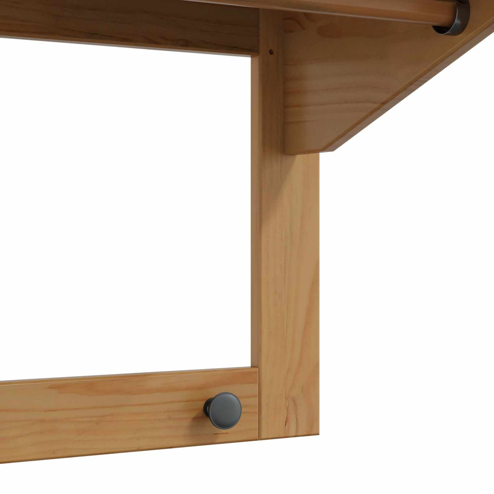 vidaXL Hill Single Shelf Honey Brown Wall Mounted Coat Rack with Hook Image 6