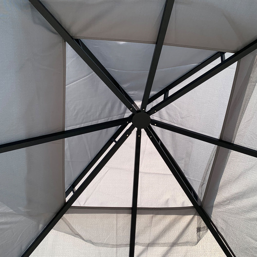 Outsunny 4 x 3.3m 2 Tier Grey Roof Patio Tent Gazebo Image 4