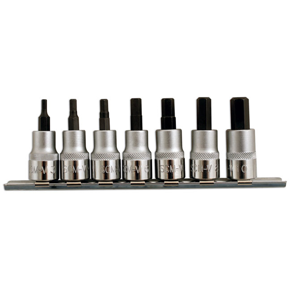 Laser 7 Piece 3/8 inch D Hex Socket Bit Set Image 3