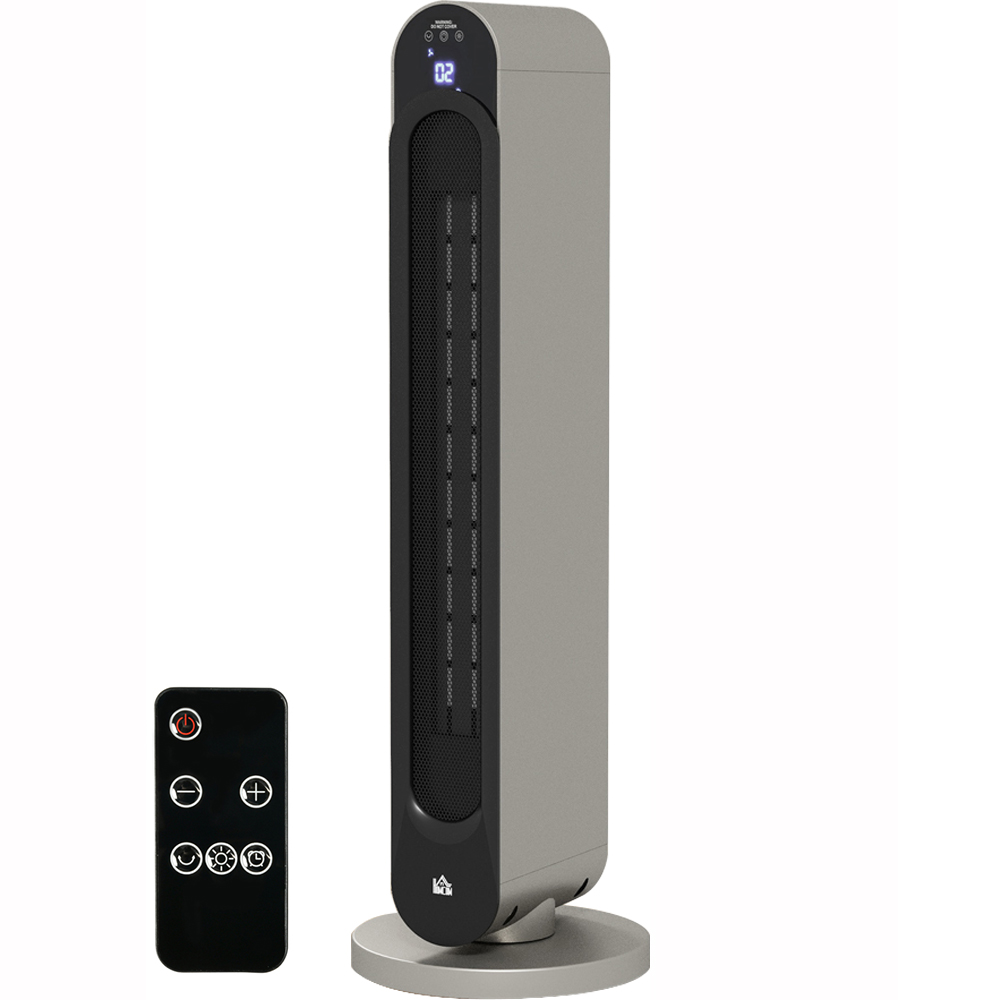 HOMCOM Silver Ceramic Heater 2200W Image 1