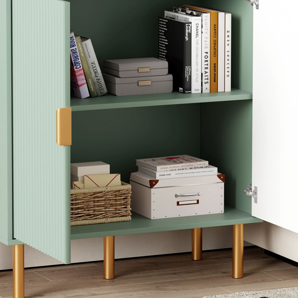 FurnitureHMD 2 Door Green Wave Pattern Sideboard Image 7