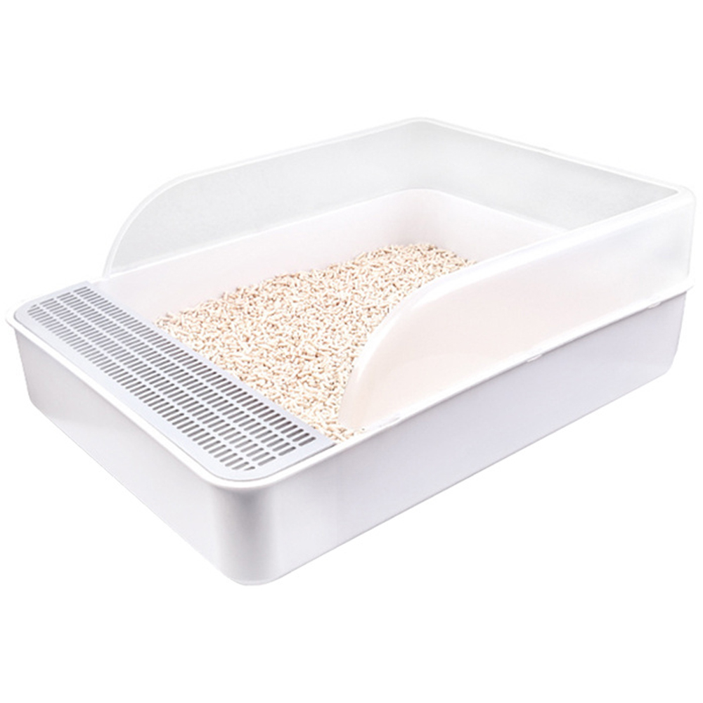 H&O Direct Plastic Cat Litter Box with Hollowed Pedal Image 2