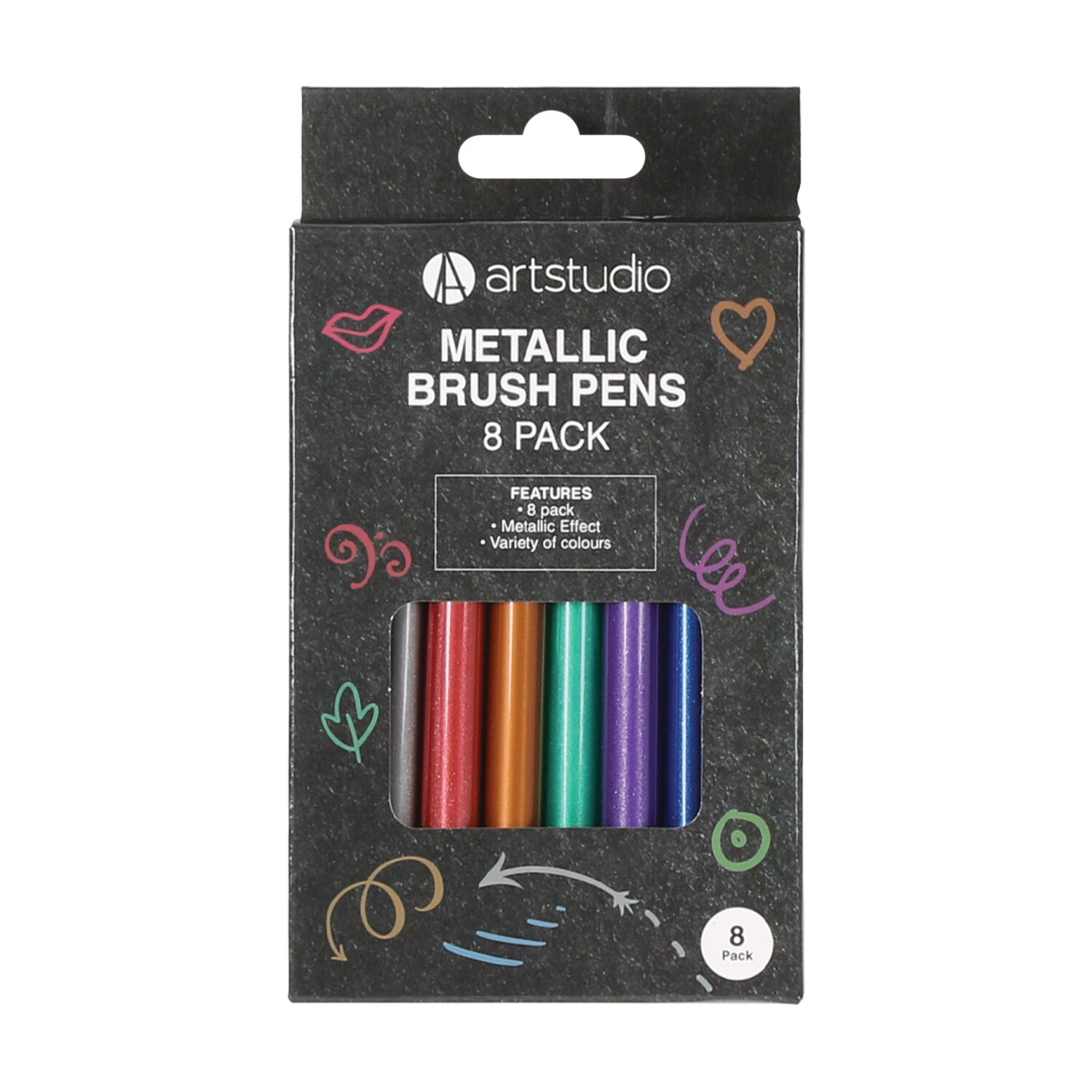Art Studio Metallic Marker Pens 8 Pack Image