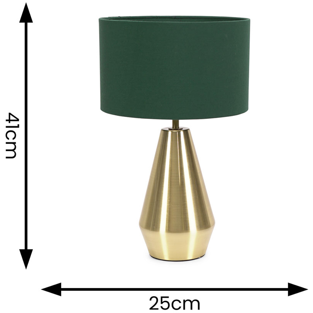 ValueLights Jax Green Shade Antique Brass Touch LED Table Lamp Image 6
