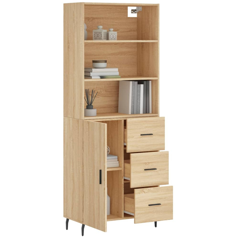 vidaXL Single Door 3 Drawer 3 Shelf Sonoma Oak Highboard Image 3