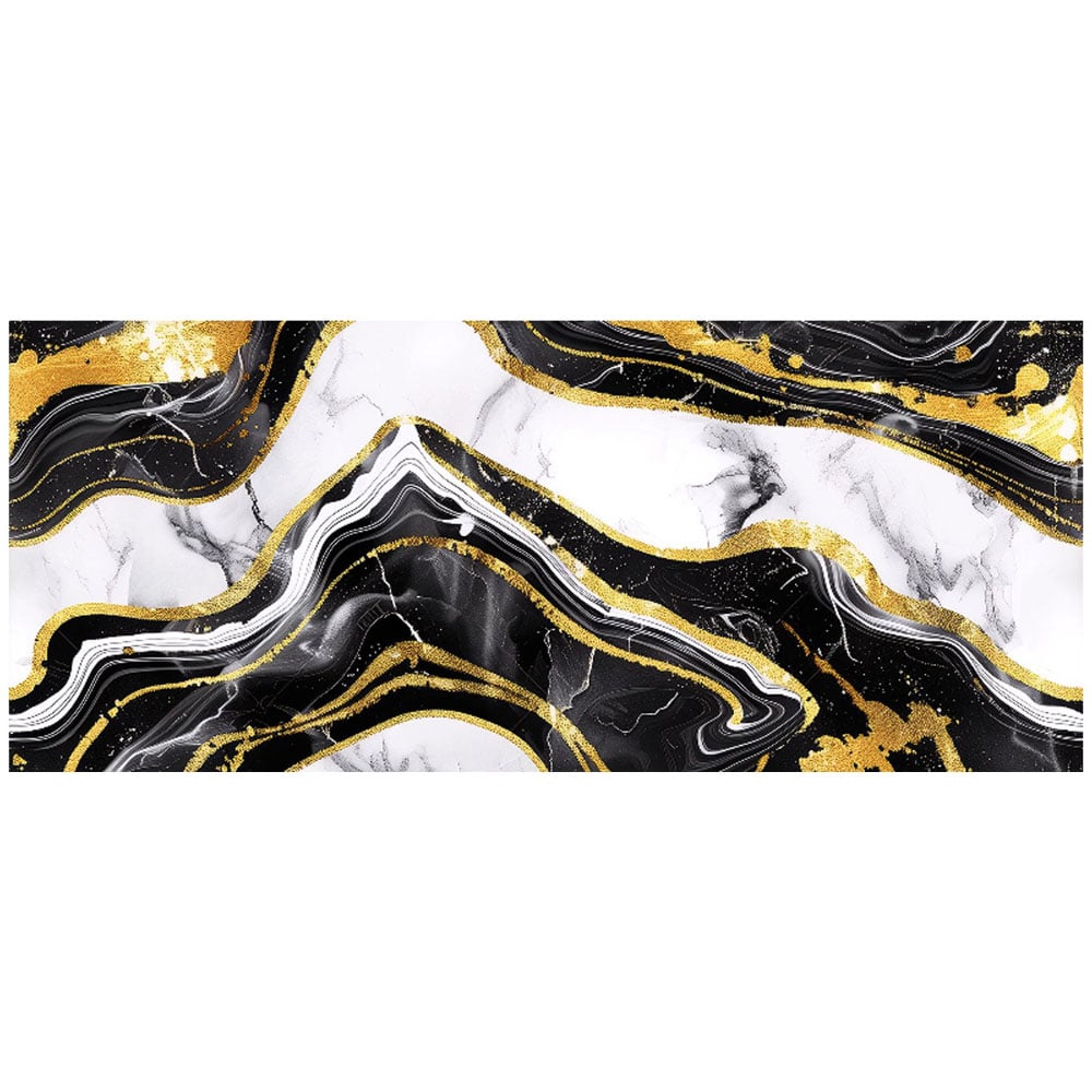 Warren Reed Designer Black and Gold Marble Effect Bathroom Splashback 25 x 60cm Image 2
