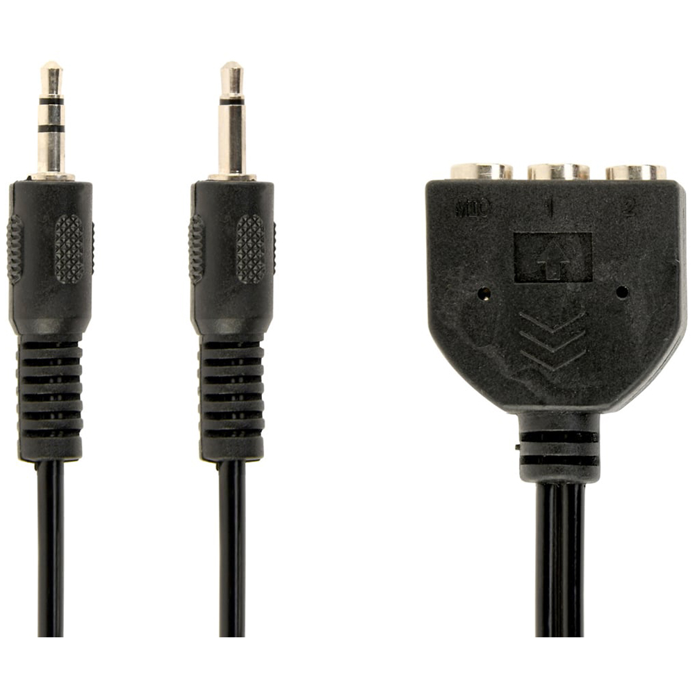 Cablexpert Black 3.5mm Microphone and Headphone Extension Audio Splitter Cable 1m Image 1