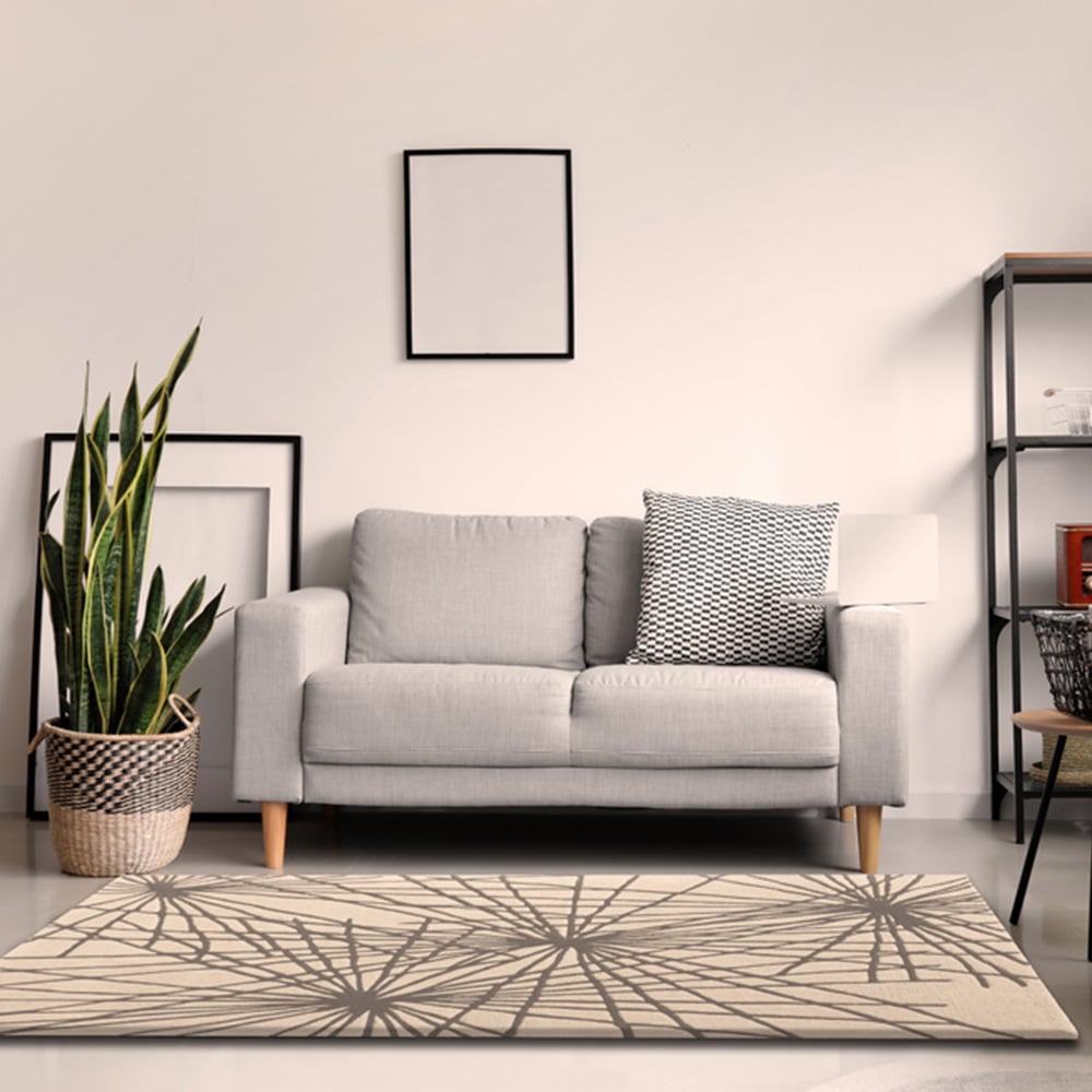 Esselle Home Aura Starburst Natural and Charcoal Rug 200 x 290cm Image 2