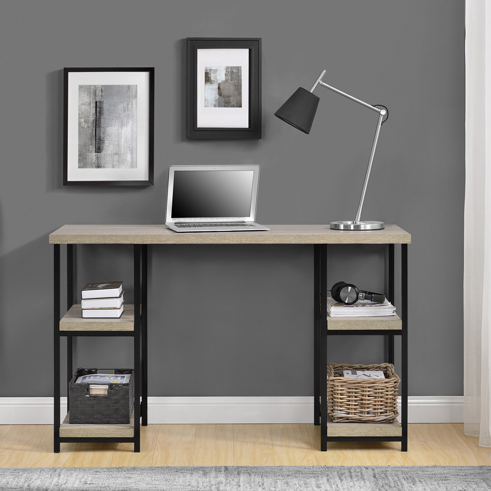 Dorel Elmwood 4 Shelf Laptop Desk Weathered Oak Image 6